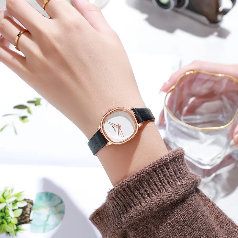 

Женские кварцевые часы в стиле ретро, модные простые Студенческие Кварцевые наручные часы с кожаным ремешком, Reloj De Mujer Montre Femme, Прямая поставка, 2023