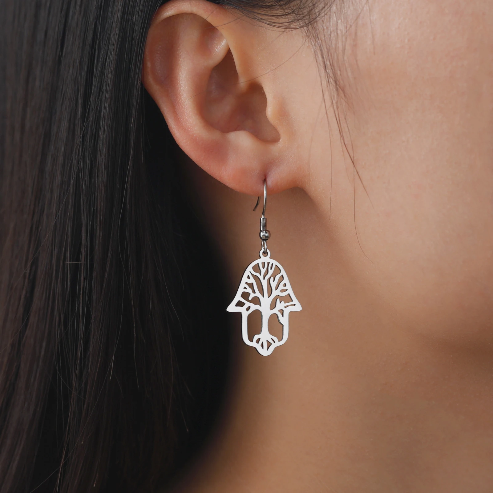 Винтажные серьги Likgreat из нержавеющей стали с дизайном Древо жизни для женщин