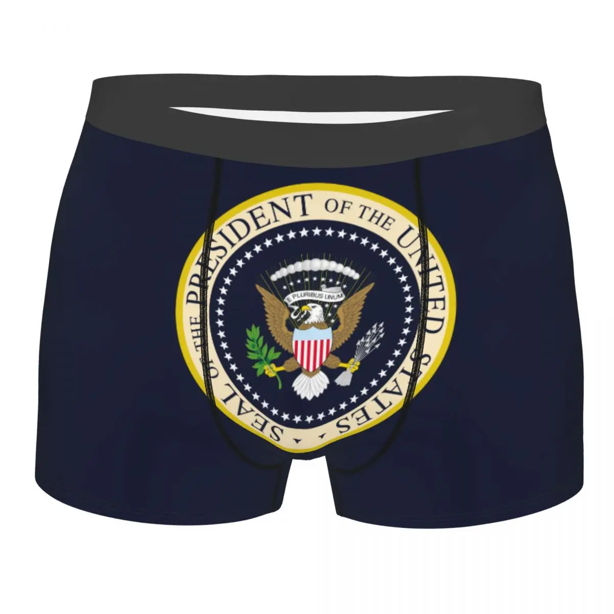 Hot Boxer Donald Trump Presidential Seal Logo Shorts Panties Briefs Men's Underwear Soft Underpants for Homme Plus Size
