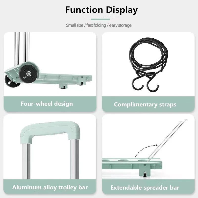 Портативная тележка для ручной клади складная с колесами транспортировки