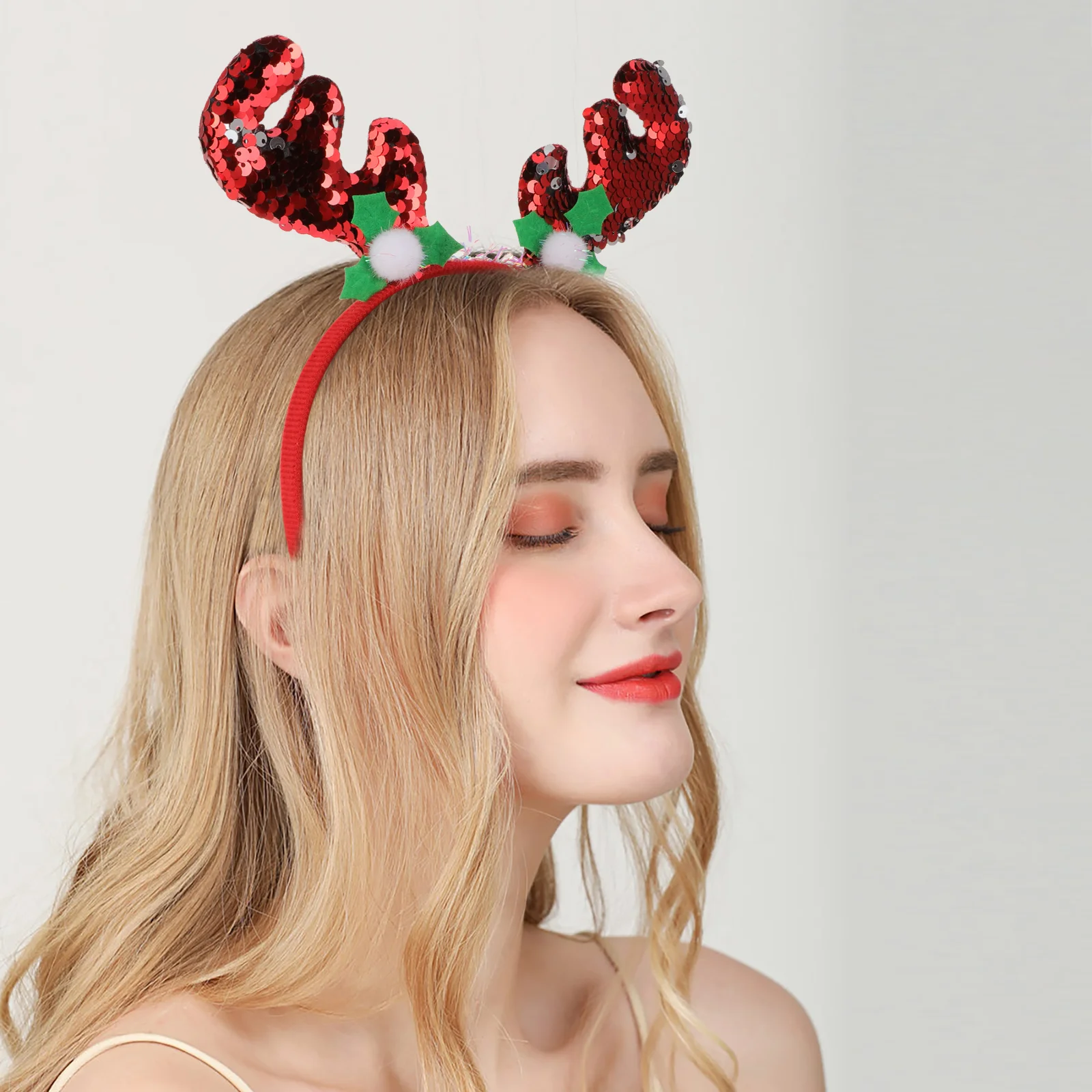 

6 Pcs Christmas Tree Headband Antler Headbands Hairband Accessories Girls Party Hoop Kids Costumes Flash Headdress
