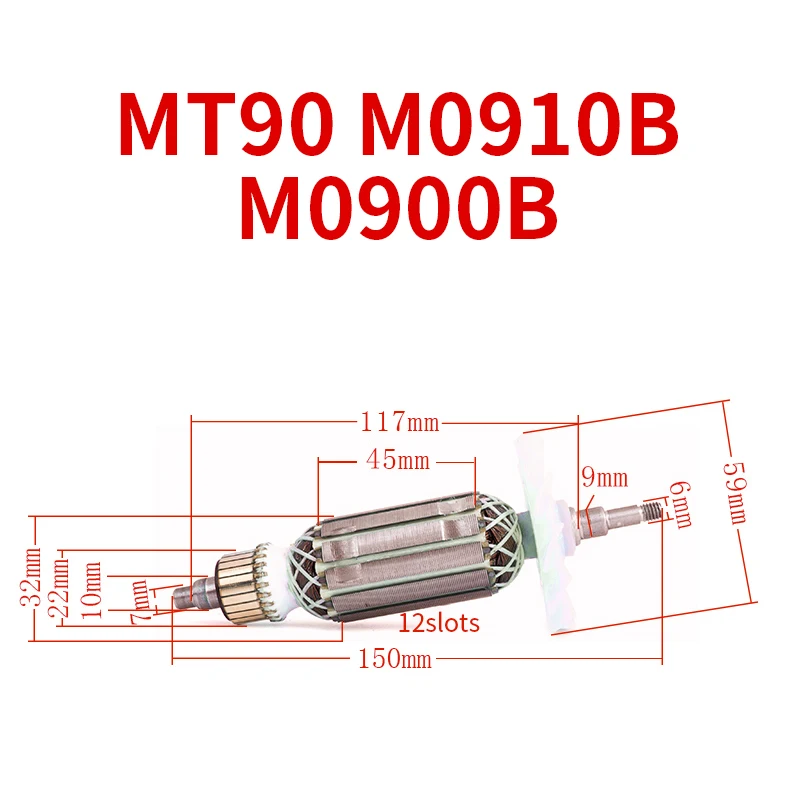 AC220-240V M0900B якорь для Makita MT90 M0910B M0900B, угловая шлифовальная машина, якорь, детали для замены