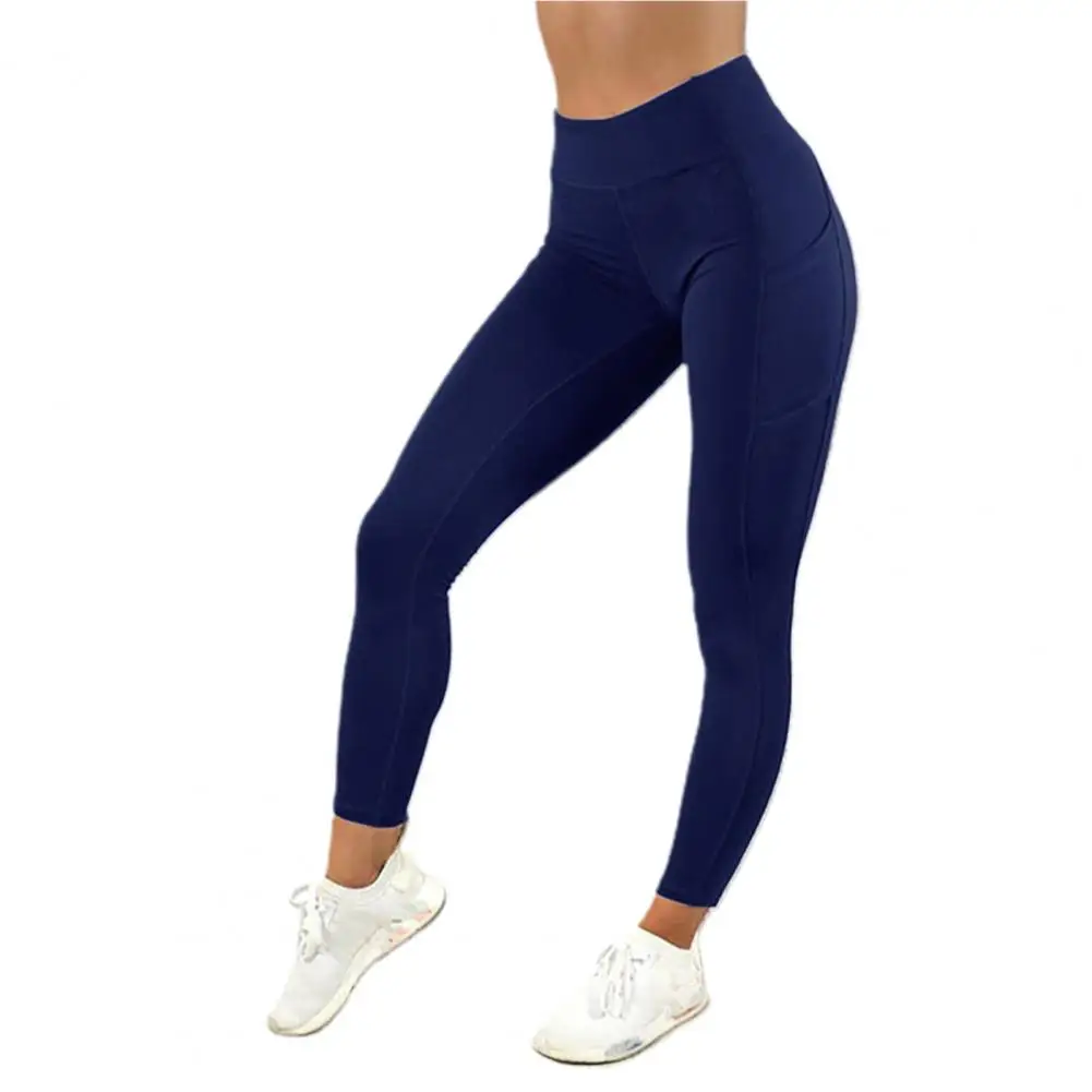 

Women's Sports Stitching Sport Pants Fitness Gym Leggings Running Seamless Sexy Elastic Leggings with Pocket