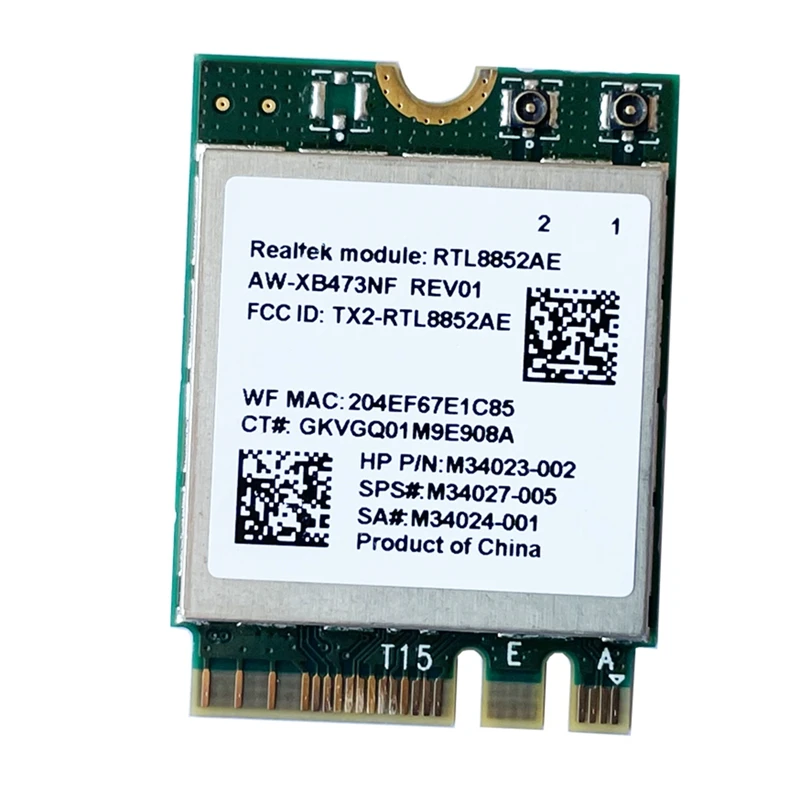 

2.4G 5G 802.11AC/AX Wireless Module AW-XB473NF RTL8852AE RTL8852 Wifi 6 MU-MIMO Network Card Bluetooth 5.2 For Win 10