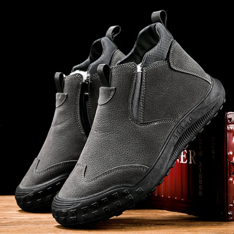 

New Men's Casual Shoes Hard-Wearing Leather Male Outdoor shoes Breathable Ankle Boots Work Safety Shoes S14220-S14227