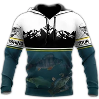 new fishing art custom name hoodie and sweatshirt men 3d printed full fall zip sweatshirt unisex casual streetwear