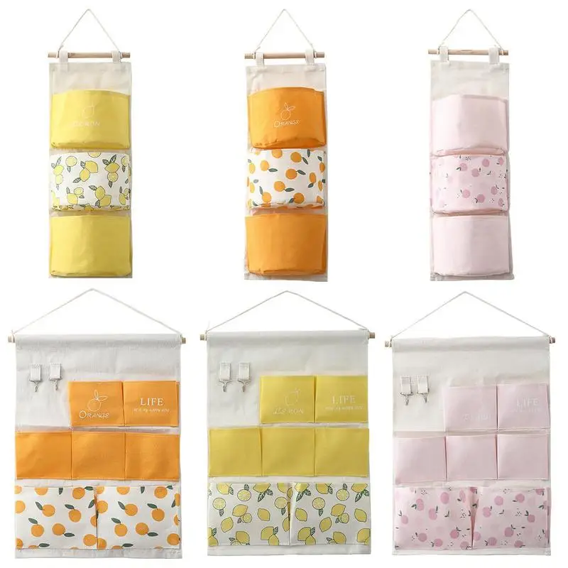

Сумка для хранения с принтом фруктов, настенная подвесная Водонепроницаемая на дверь, шкаф, органайзер с несколькими отделениями для спаль...
