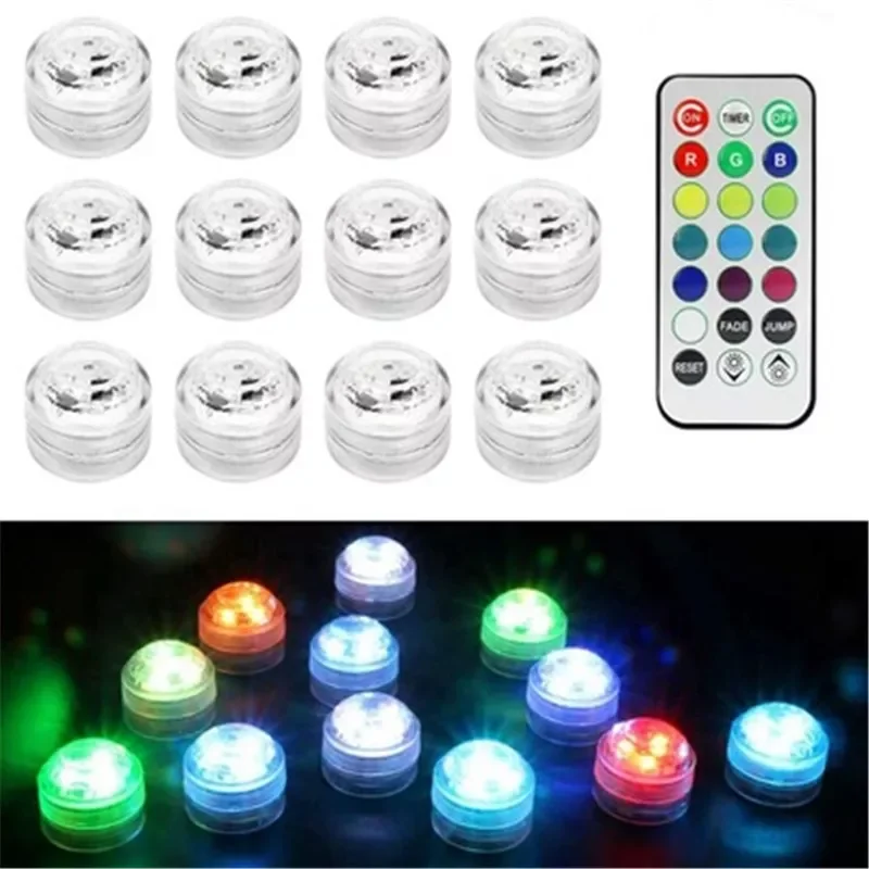 

Under Water Led Light IP68 Waterproof Battery Operate RGB Submersible for Swimming Pool Fish Tank Pond Wedding Party Decoration