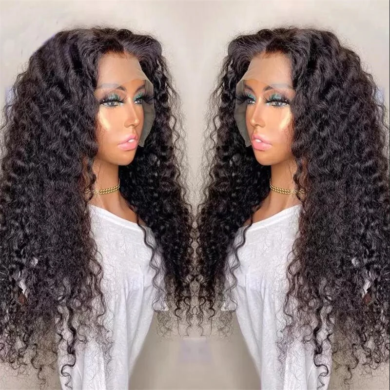 

Soft 26inch Long Kinky Curly Glueless Natural Black Lace Front Wig For Women Babyhair Cosplay Pre Plucked Daily Deep Part Wig