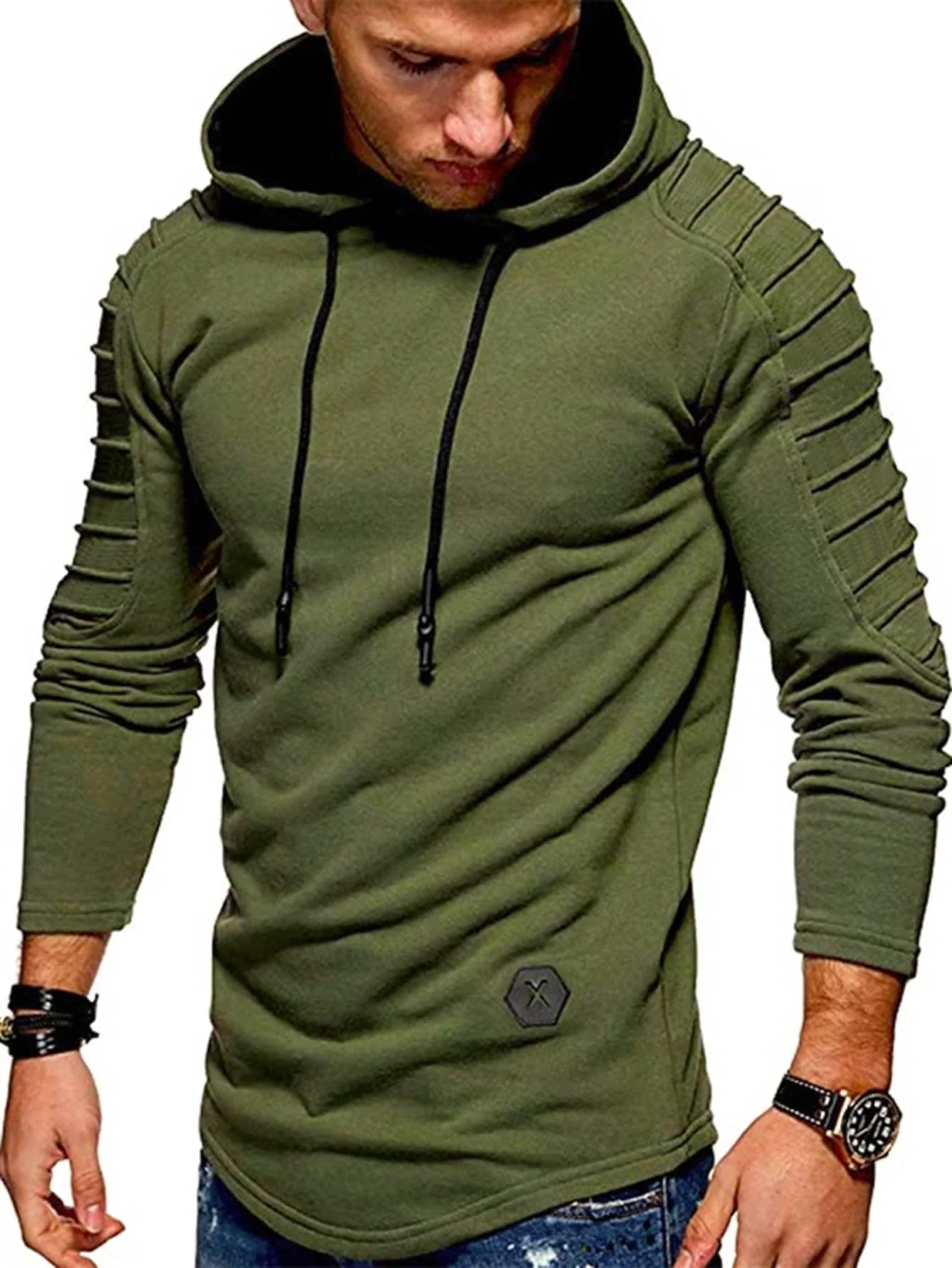 

Men Raglan Sleeve Drawstring Hoodie
