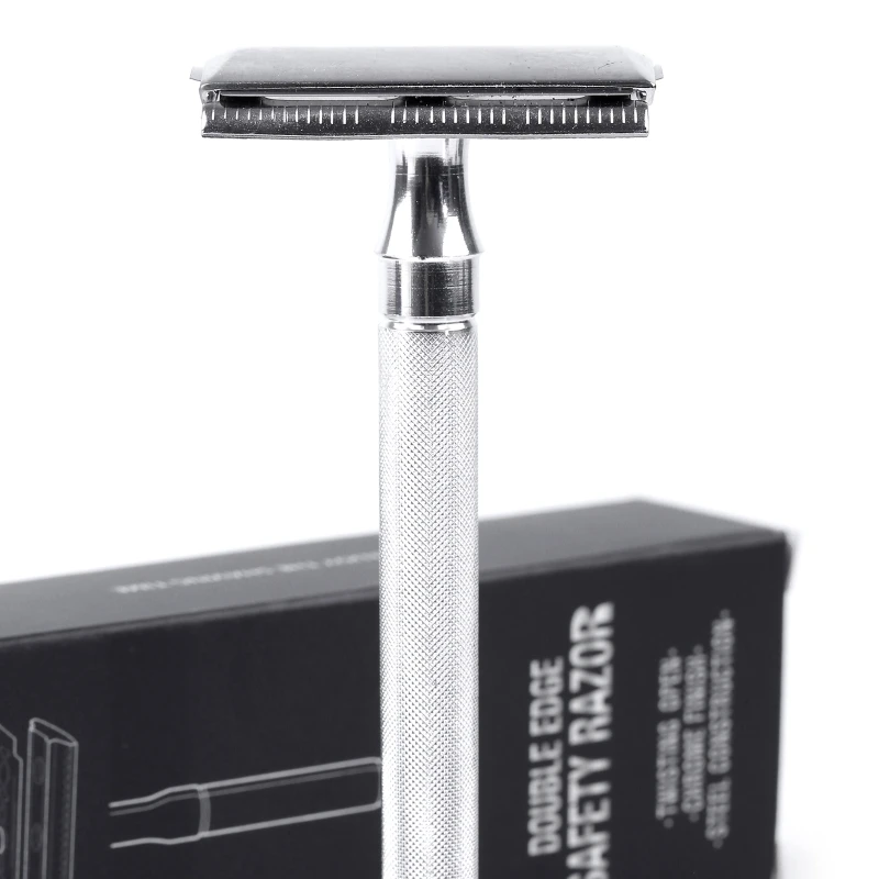 For Men Double Edge Razor With Black Cleaning Brush For Men's Smooth Shave