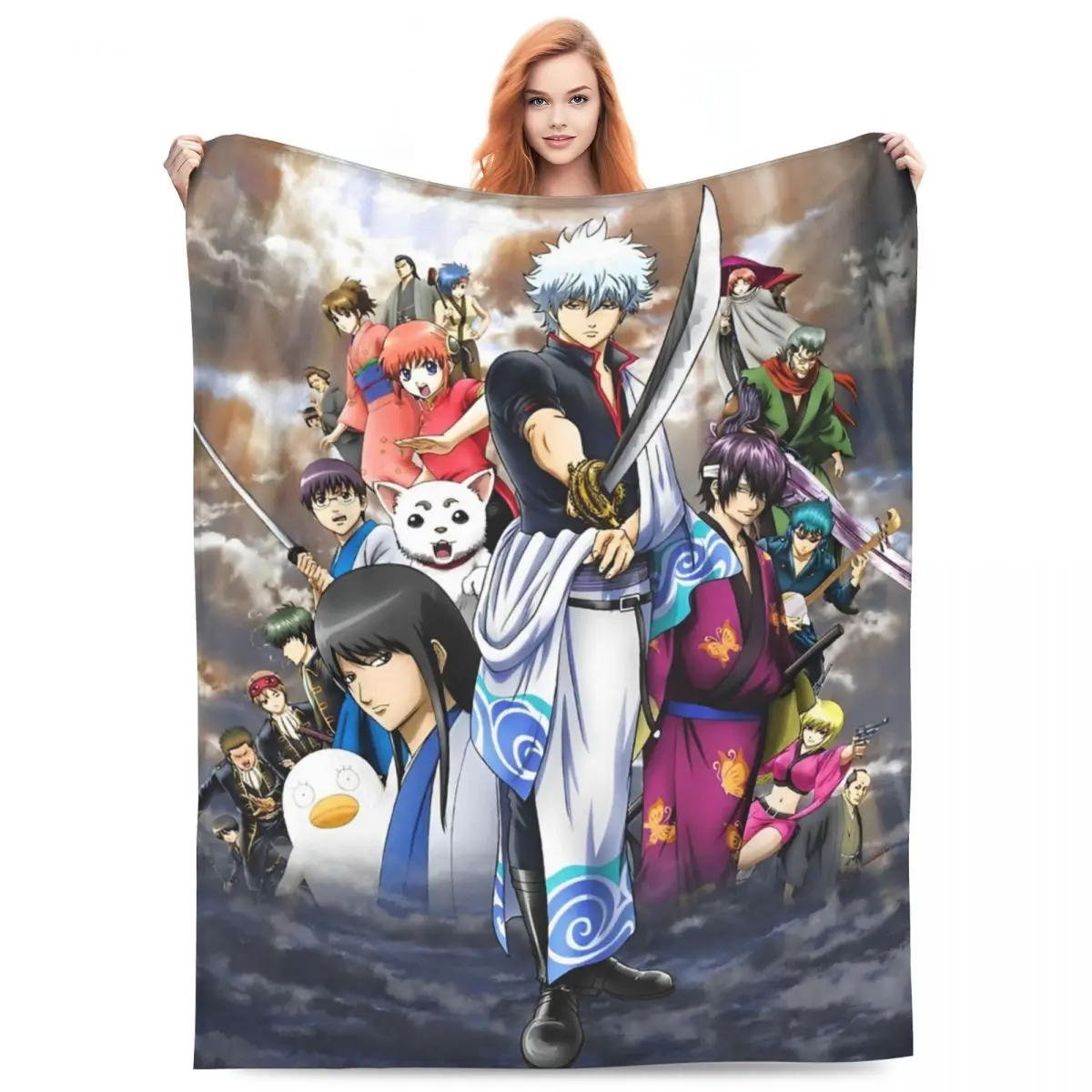 Gintama Adventure Samurai Science Fiction комедийное фланелевое одеяло для спальни супер теплое