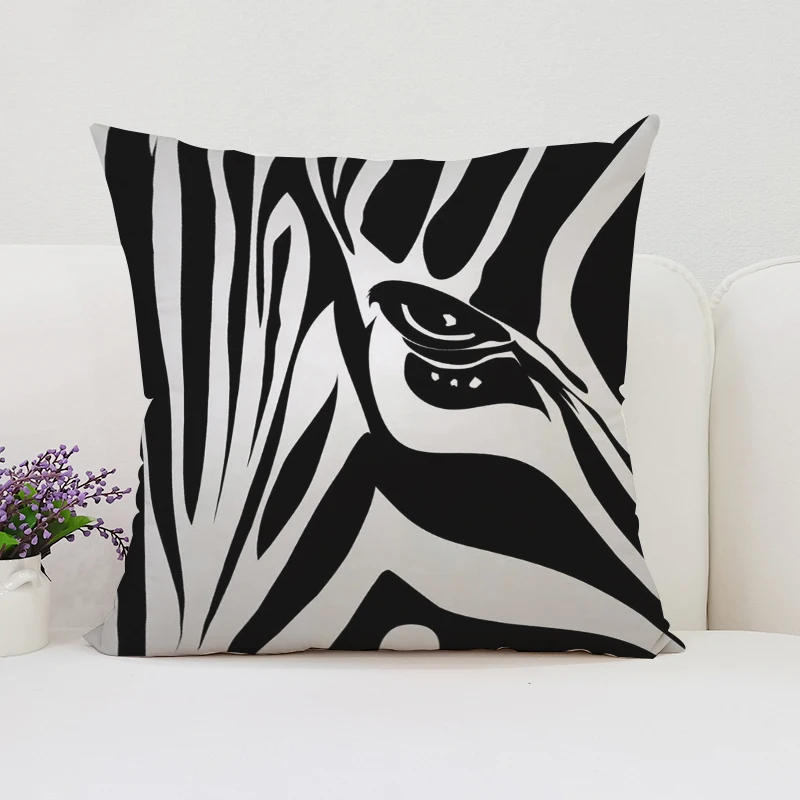 Двусторонняя Декоративная Наволочка С Принтом Zebr 45x45 См Полиэстер Хлопок Для