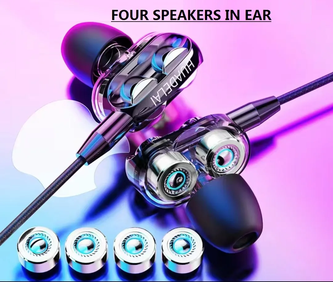 4-колонки проводные наушники большой мощности с высоким качеством звука и