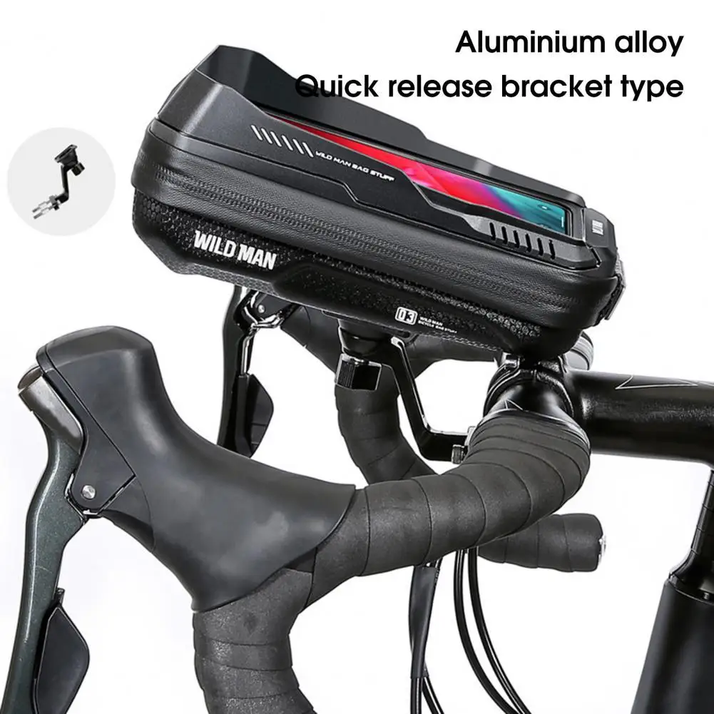 

0.6L Handlebar Phone Pouch Rainproof Reflective Bike Bag Frame Front Top Tube Cycling Bag Touchscreen MTB Pack Accessories