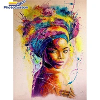 photocustom painting by number colorful woman wall art diy frame picture by numbers figure acrylic canvas home arts gift