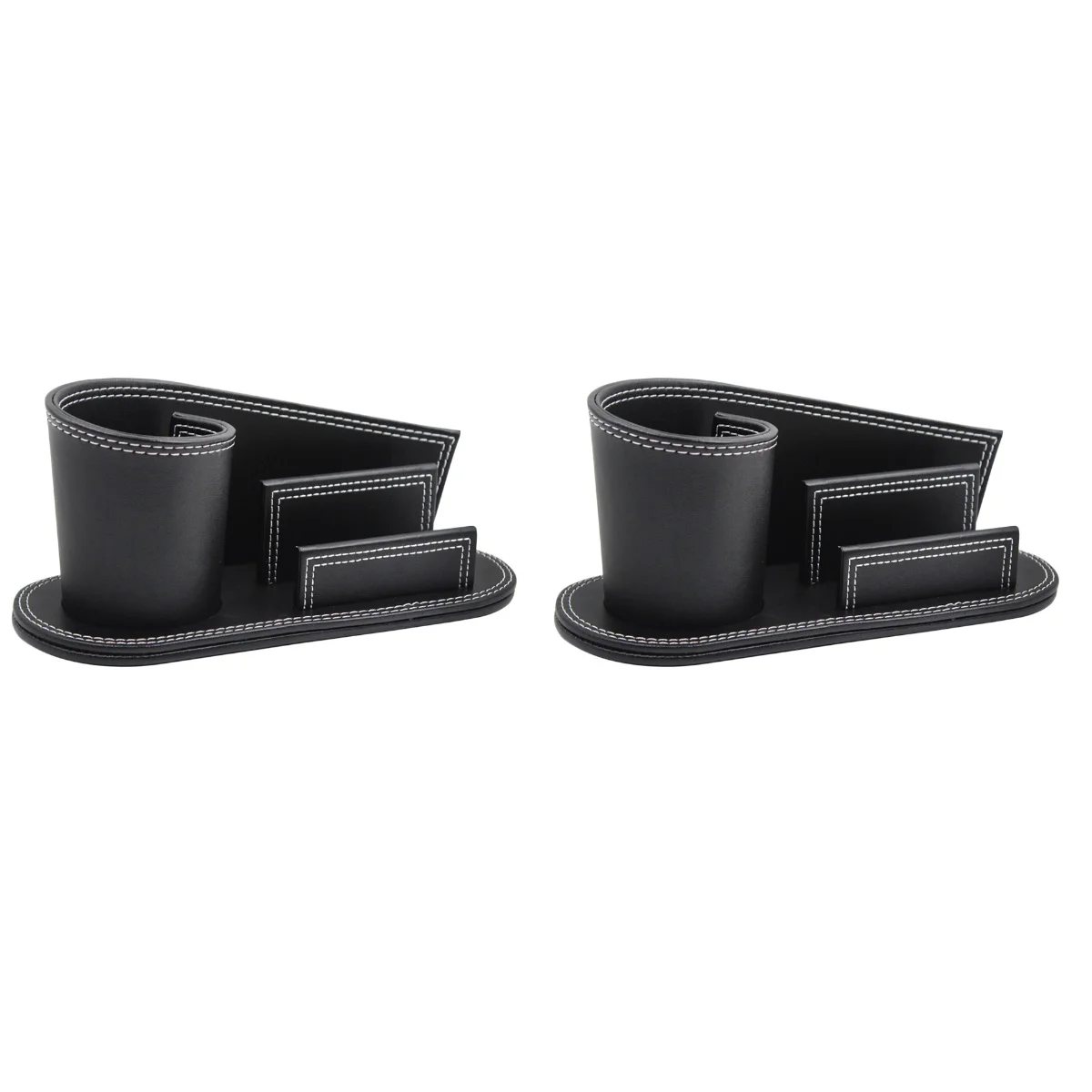 

Set 2 Business Holder Desk Desktop Pen Office Supplies Organizer Pu Stand