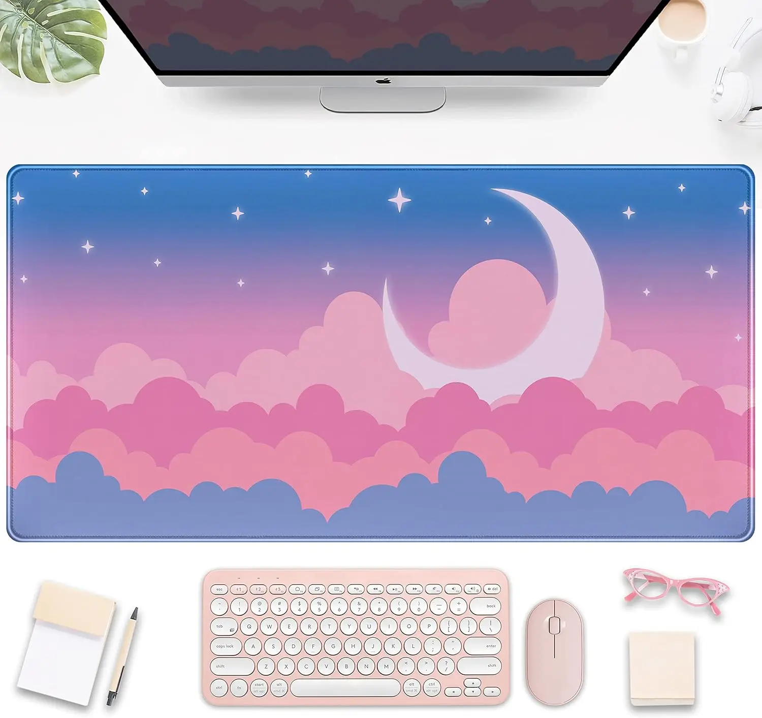 Large Blue Sky XXL Mousepad Cute Clouds Desk Mat Kawaii Pad Gaming Mouse Keyboard Computer for Decor