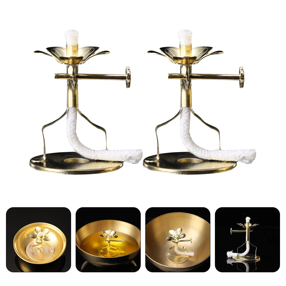 

Wick Holder Lamp Rack Oil Kerosene Holders Stand Burner Lantern Ghee Core Storage Lampwick Floating Butter Supplies Base Metal