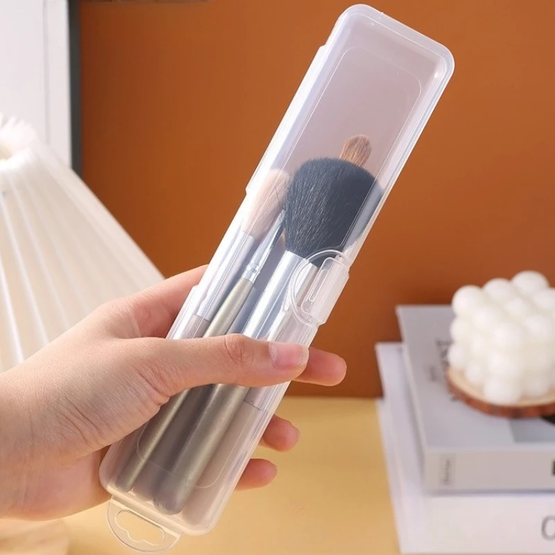 

Портативный органайзер для кистей для макияжа с крышкой, пылезащитная дорожная коробка для косметических кистей, мини-коробка для хранения