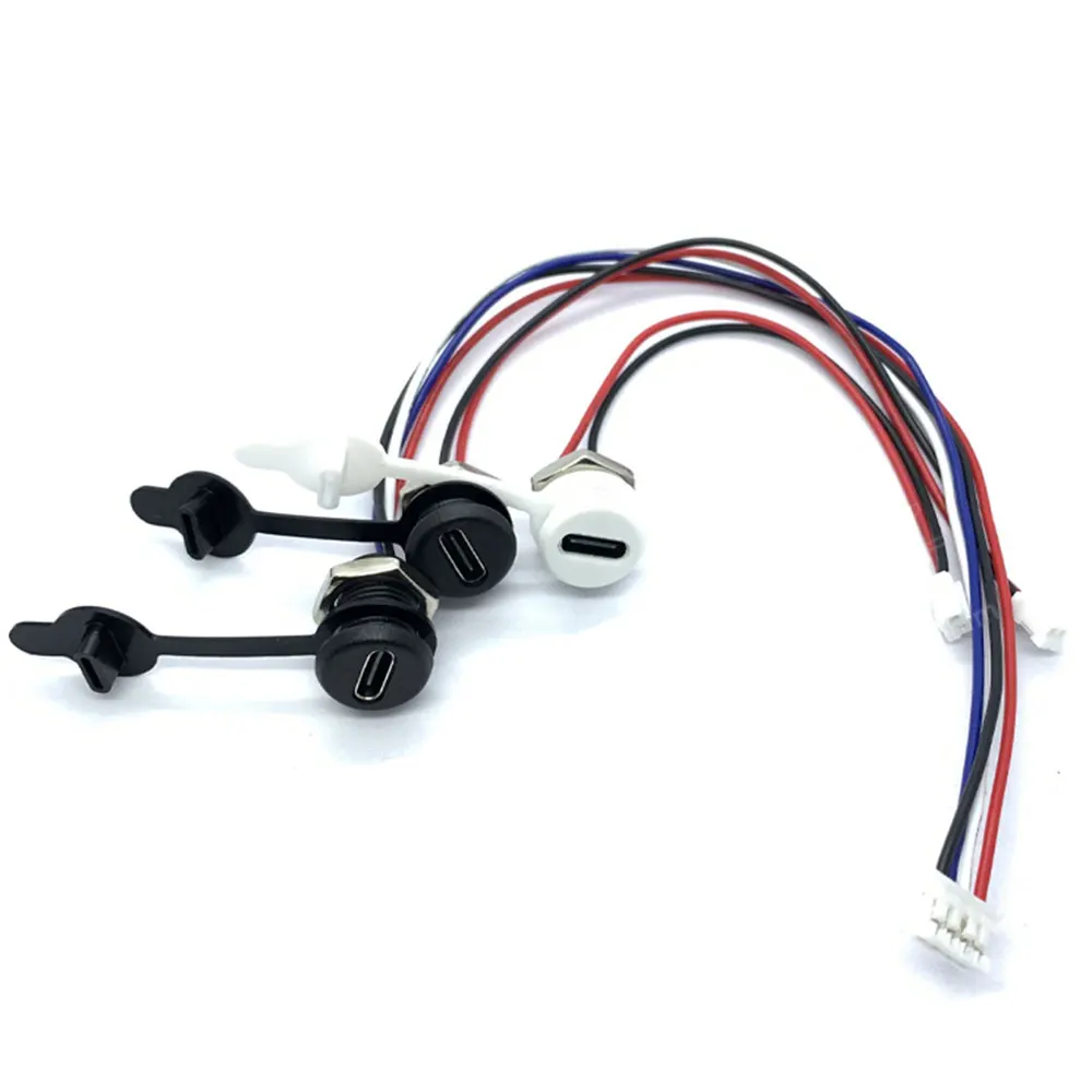 

10Pcs Type-C 2/4/5Pin High Current Charging Socket With PH2.0 Nut Snap Lock Plate Type-C Female Waterproof Female Connector Jack