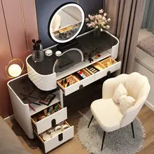 OEIN Vanity Desk Modern Dresser Table LED Mirros Design Bedroom Dressing Table Density Board Makeup Tavolo Trucco Home Furniture