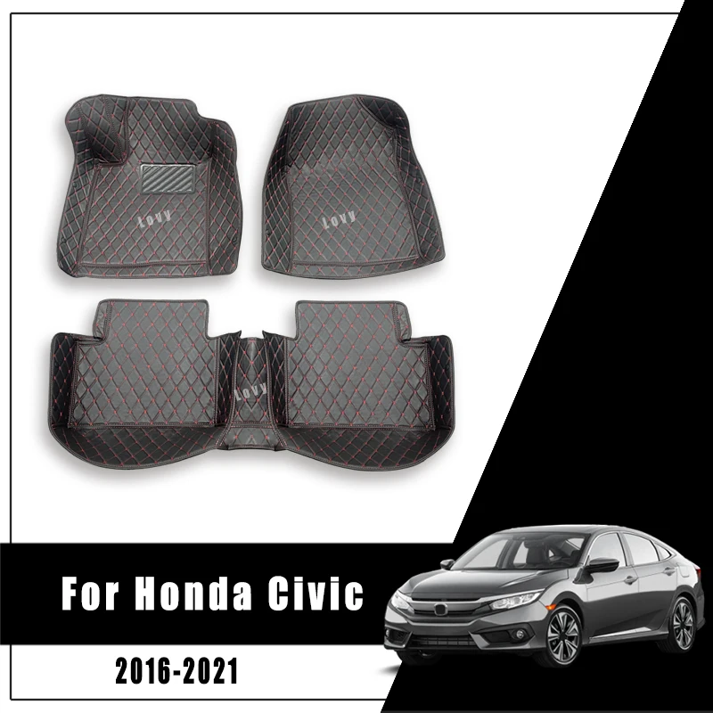 Tappetini Auto per Honda Civic 2021 2020 2019 2018 2017 2016 tappeti Auto accessori interni Styling cuscinetti personalizzati impermeabili