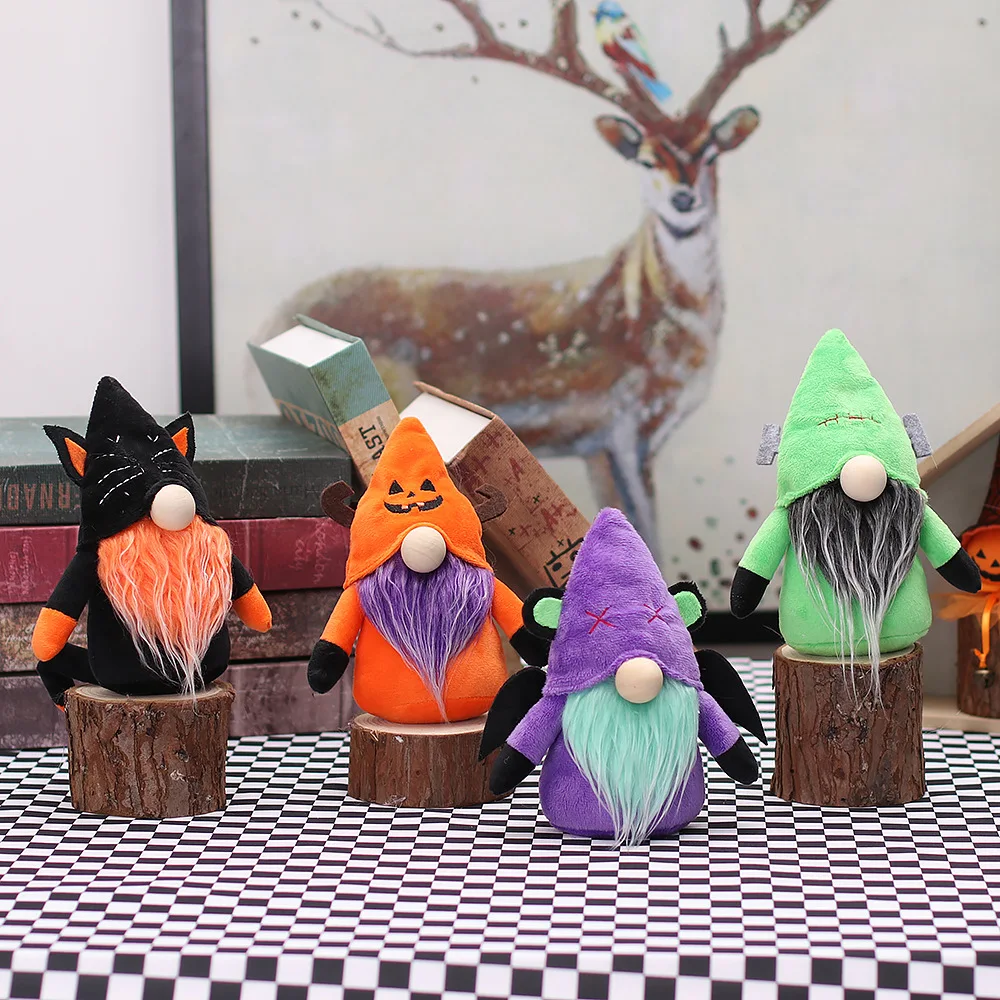 

Halloween Gnomes Plush Ornaments Faceless Dolls Handmade Nordic Tomte Swedish Elf for Holiday Party Home Decor Gift