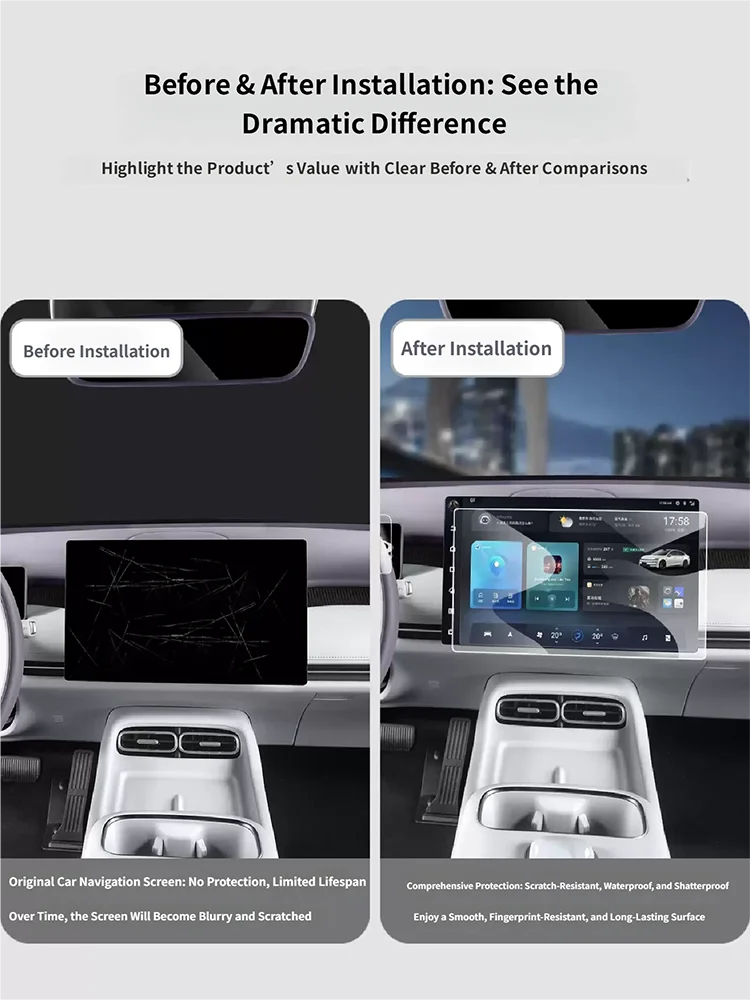 Фото Для Changan Qiyuan Nevo A06 2026 2027: Защитная пленка из ТПУ для интерьера автомобиля, панели переключения передач, центральной консоли, навигационного экрана (защита от царапин) №2