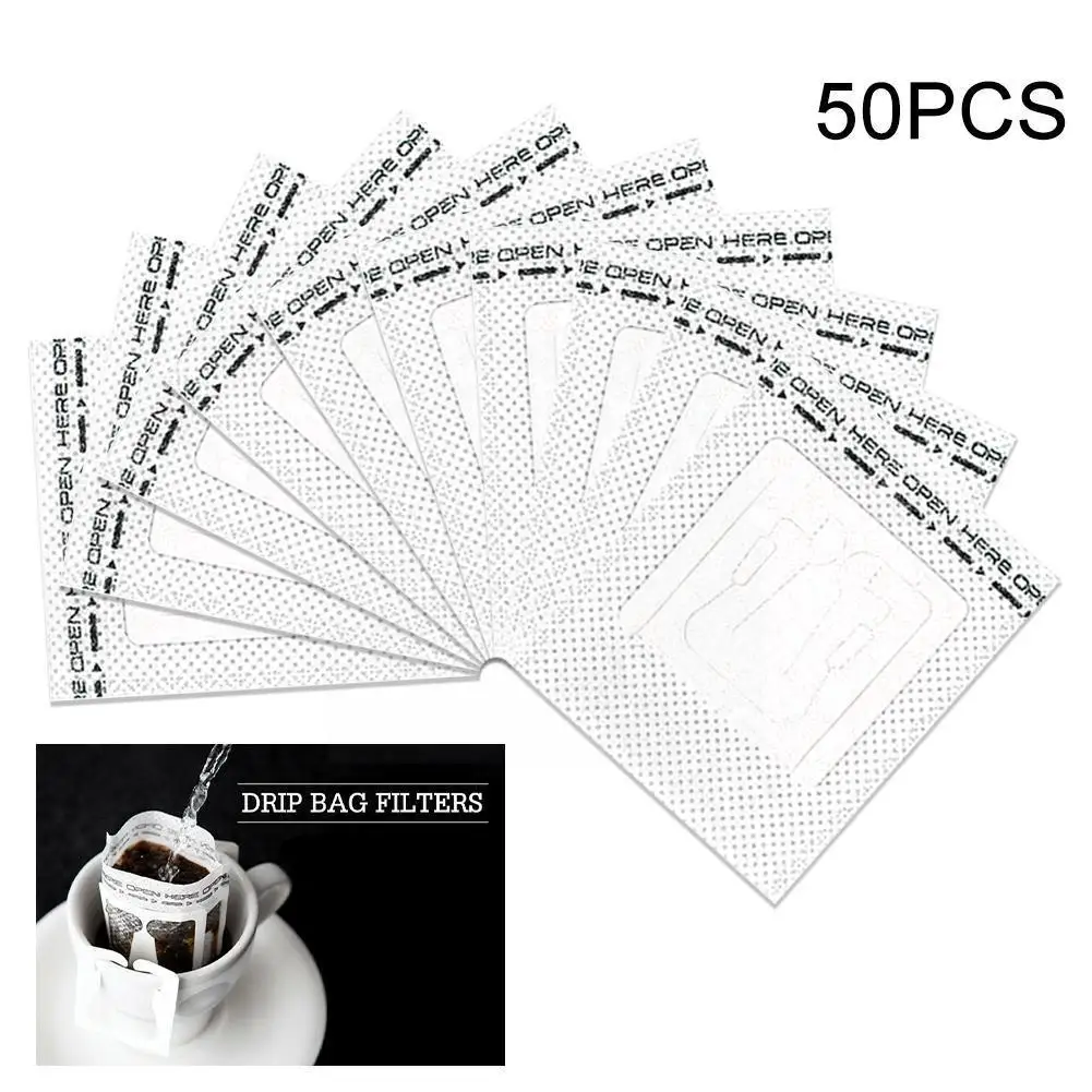 

Одноразовые кофейные пакеты из экологически чистой бумаги эспрессо, подвесные фильтры, стильные 50 кофейных пакетов S2s8