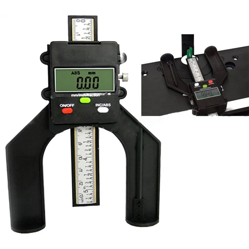 

Digital Depth height gauge Caliper Digital Tread Depth Gauge LCD Magnetic Self Standing Aperture