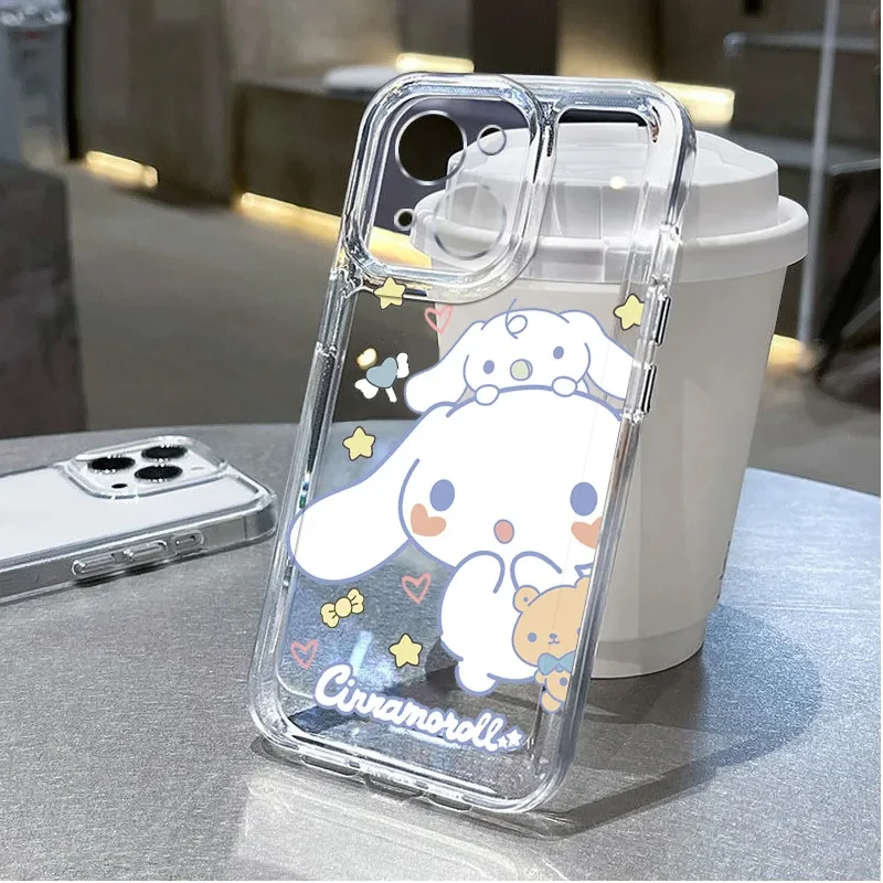 Чехол Sanrio Cinnamoroll для телефона Xiaomi Redmi Note 13 12 12C 11 10 10C 13C 10s 9 9s 9A 9T 9C 8 Pro Max 4G блестящий