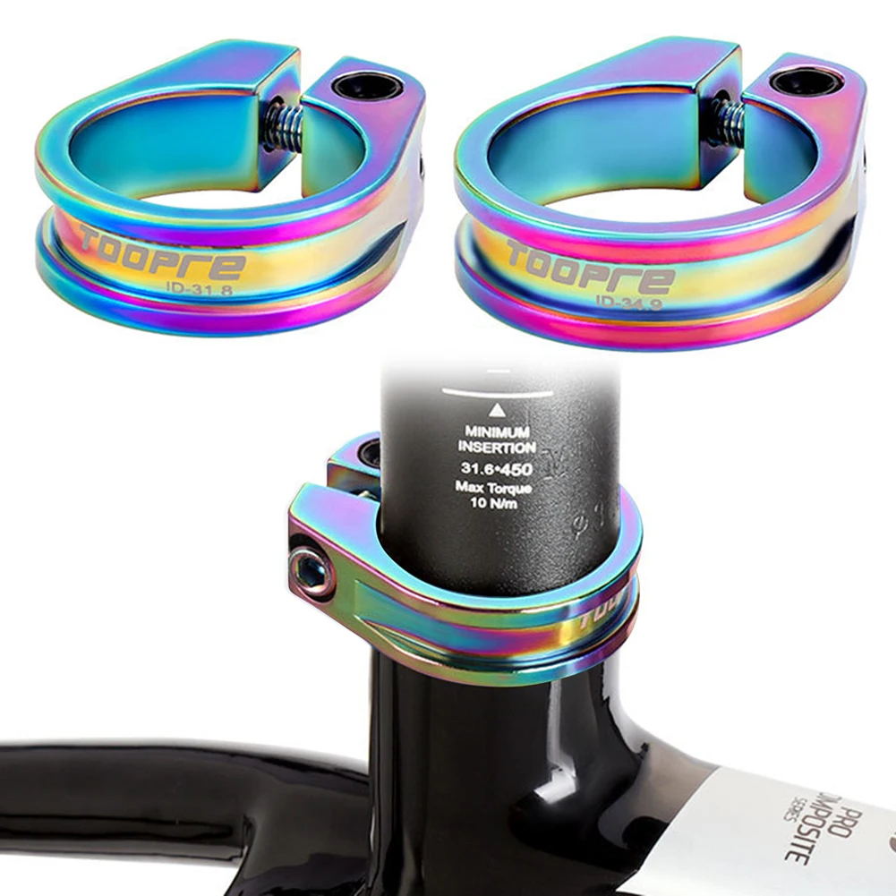 

TOOPRE 31.8mm/34.9mm Bicycle Saddle Seat Tube Clamp Ultralight Mountain Road Bike Seatpost Clamps Cycling Parts Colorful