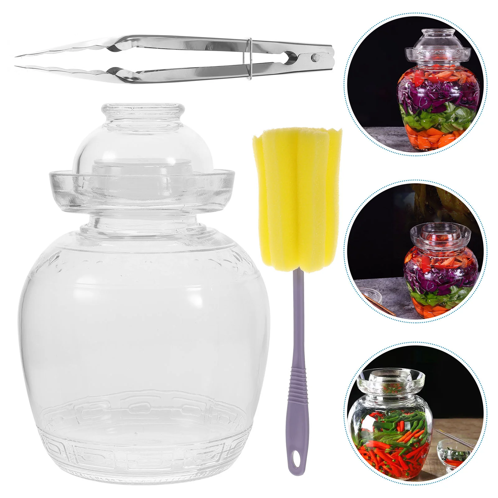 

Jar Pickle Fermenting Jars Fermentation Kimchi Storage Pickling Crock Chinese Sauerkraut Container Vegetable Containers Airtight