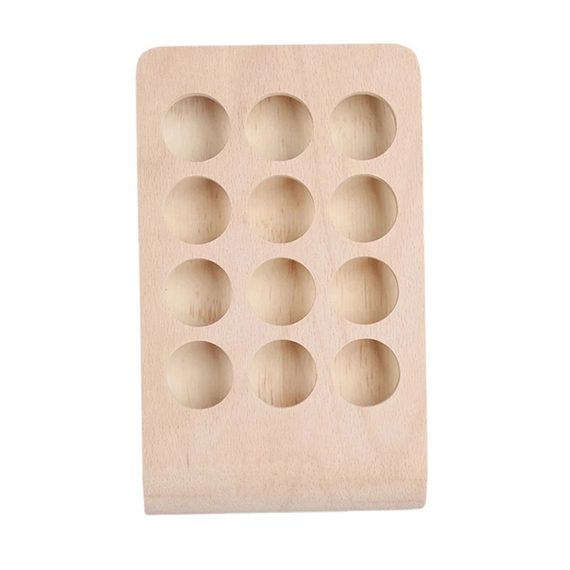 

12 Slots 15ML Wooden Essential Oil Display Stand Holder, Multiple Usage