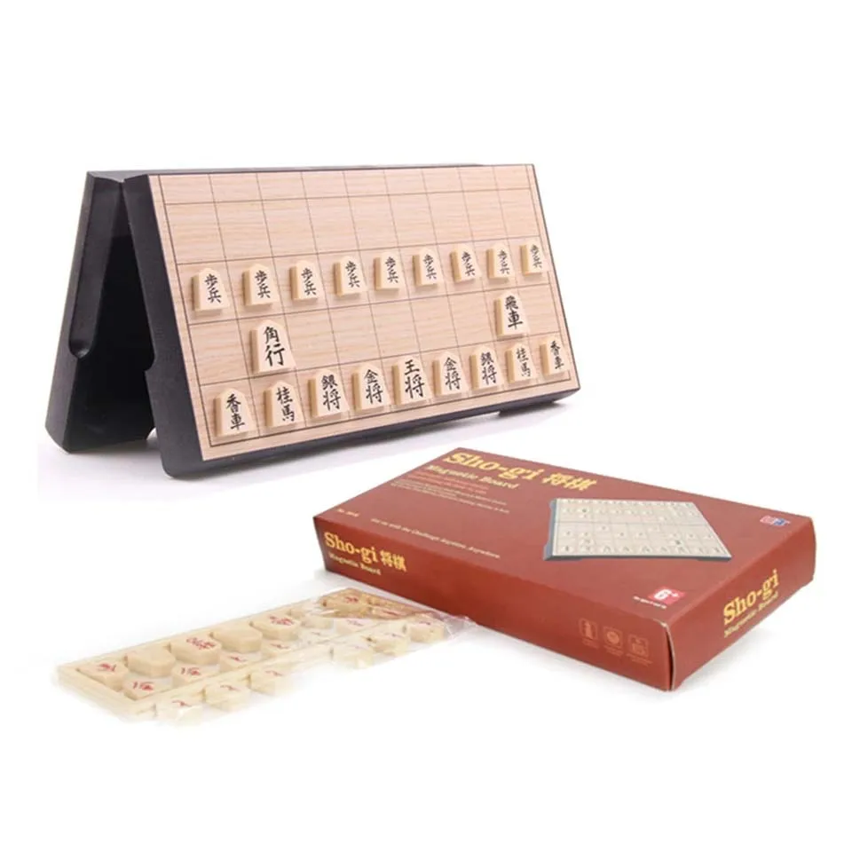 

Japan Shogi Table Board Game 25*25*2cm Chess Game Magnetic Foldable Chessboard Sho-gi Intelligence Game as Gift Toy