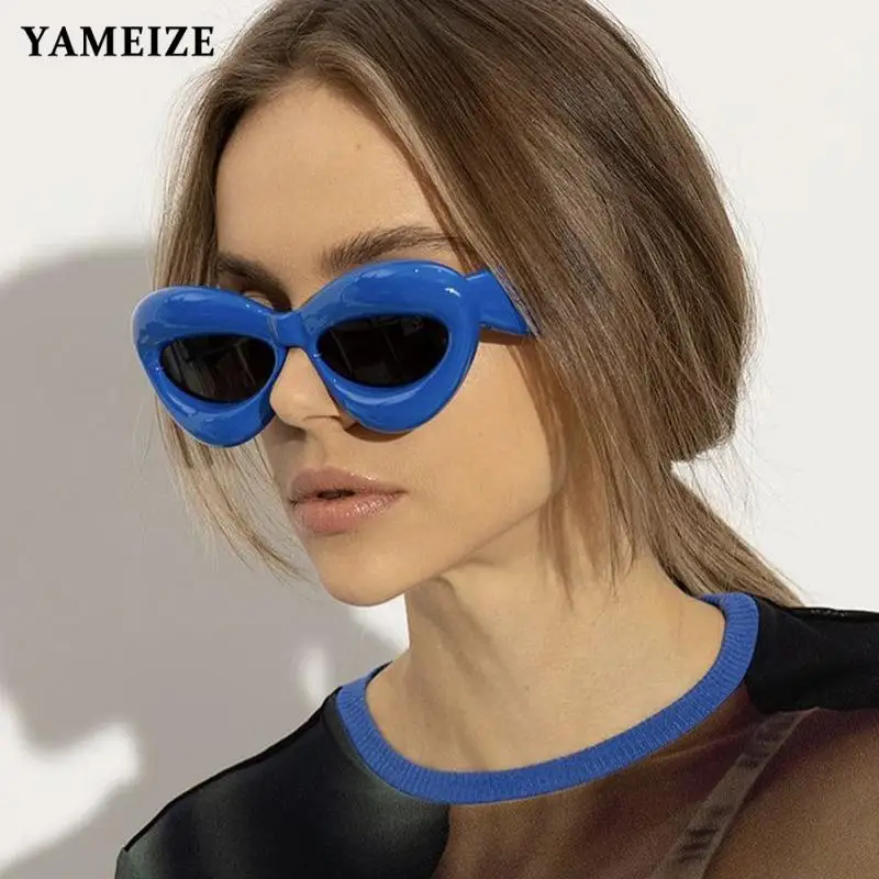 

New In Y2K Lip Shape Sunglasses for Women Men Trending Products Thick Frame Punk Vintage Hip Hop Sun Glasses Driving UV Eyewear