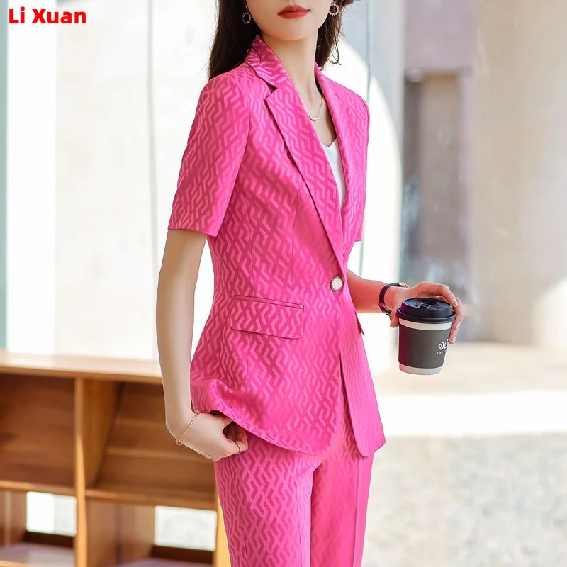 Superior Quality summer Formal Ladies Fashion Blazer Women Business Suits with Sets Work Wear Office Casual Pants Jacket Suit