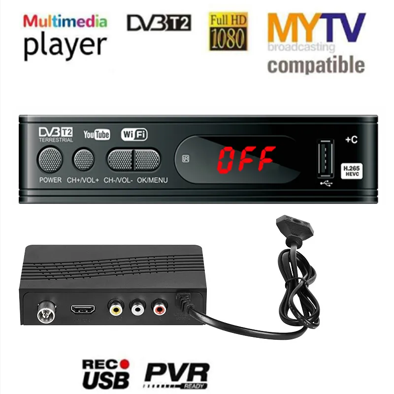 2022 CCCAM Dvb T2 TV Box Wifi Usb 2 0 dongle Full-HD 1080P Dvb-t2 тюнер спутниковый приемник декодер t2