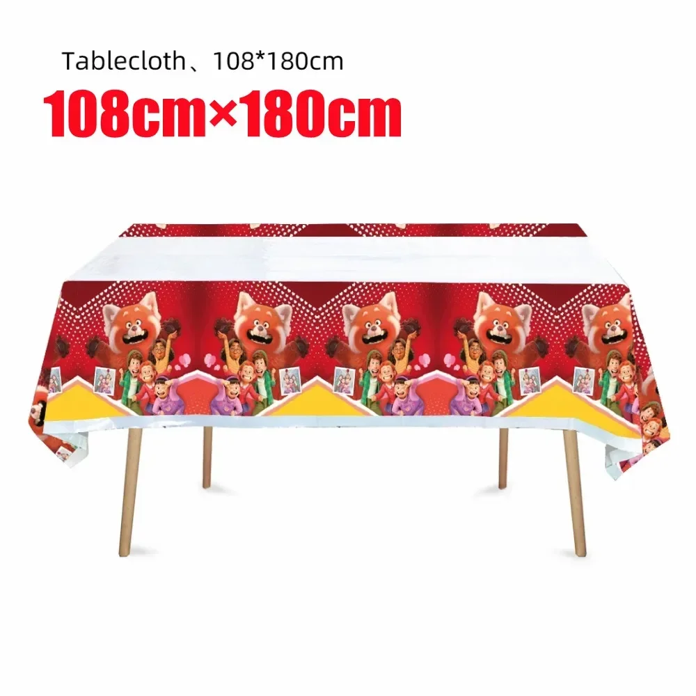 Turning Red Party Supplies Papierowa serwetka Obrus Talerze Balony Motyw pandy Baby Shower Dekoracja urodzinowa dla dzieci