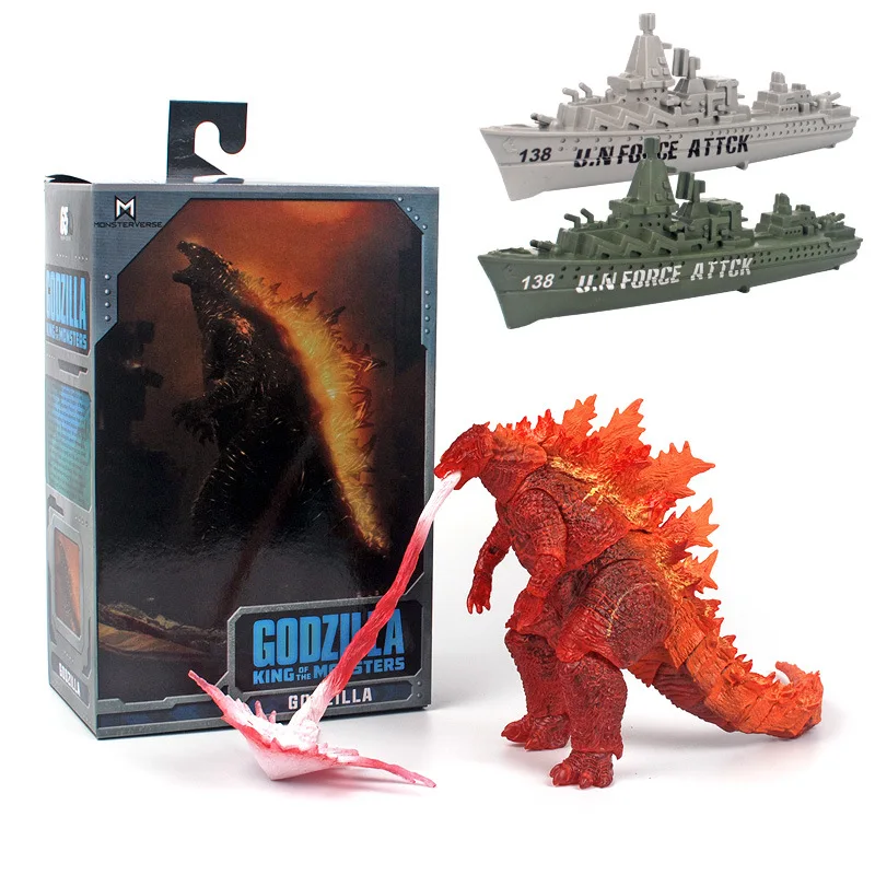 

22CM Godzilla Battleship Dinosaur And Atomic Beam Cosplay Action Figure Model Toy Series Children's Birthday Christmas Gift