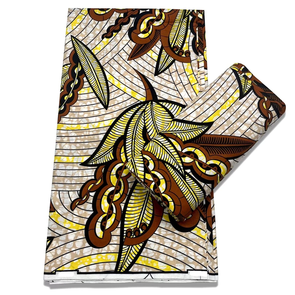 

100% Original Real Wax Ankara Fabric African Wax Fabric Ankara Block Prints Batik Dutch Fabric 6 Yards For Wedding Party VL-132