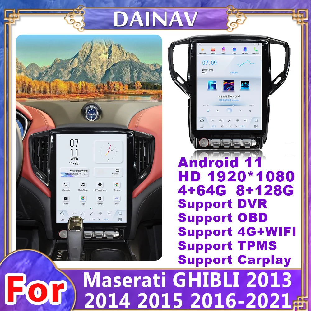 

12.1 Inch Qualcomm Car Radio For Maserati GHIBLI 2013 2014 2015 2016 2017-2021 Android 11 GPS Stereo Receiver multimedia Player