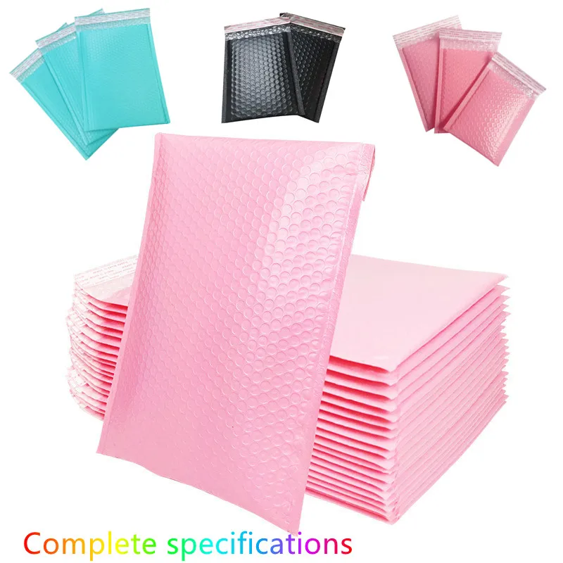50/20pcs Bubble Mailers Pink Poly Bubble Mailer Self Seal Padded Envelopes Gift Bags black/blue Packaging Envelope Bags For Book