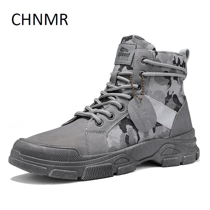 

CHNMR Men's Work Safety Long Boots Trends Hiking Rubber With Strap Designer Big Size Trekking Shoes Casual Sneaker Comfortable