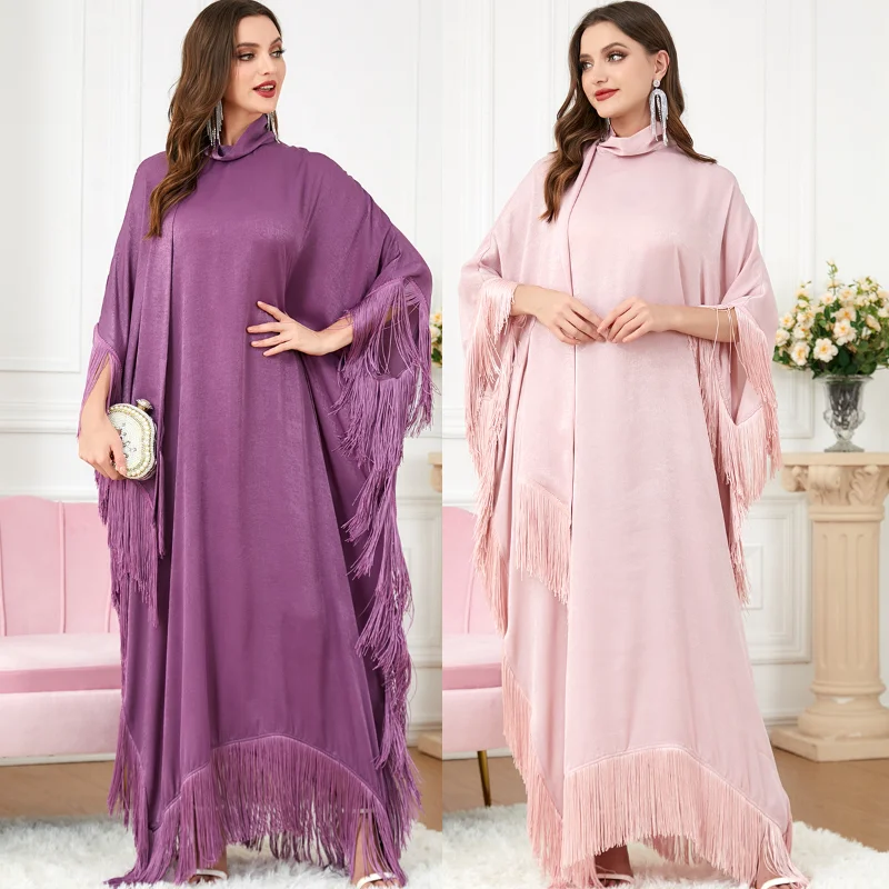 Morocco Party Dress Muslim Women Abaya Prayer Caftan Maxi Tassel Dresses Robe India Abayas Dubai Turkey Longue Vestidos Largos