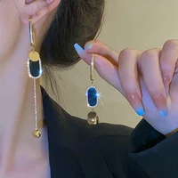 new unique asymmetric flash diamond design advanced earrings for women korean fashion earring daily birthday party jewelry gifts