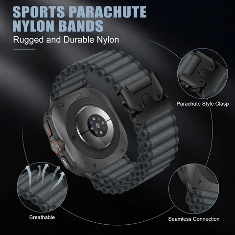 Ремешок с парашютом для Samsung Galaxy Watch Ultra, ремешок 47 мм, аксессуары, нейлоновый океанский браслет Galaxy watch 7, ультра-ремешки 47 мм