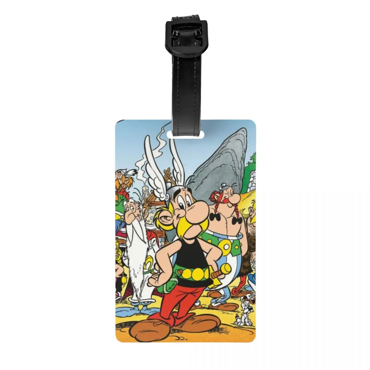 

Fashion Anime Asterix And Obelix Luggage Tag With Name Card Anime Cartoon Getafix Privacy Cover ID Label for Travel Bag Suitcase