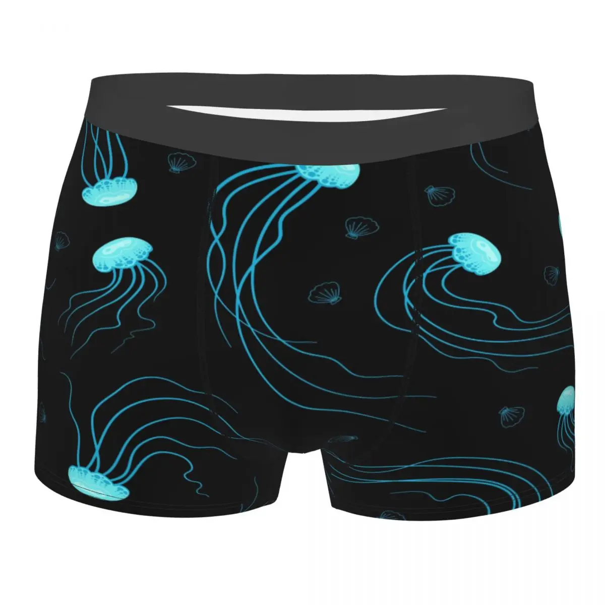 

Underwear Men Boxers Blue Jellyfish And Seashells Sexy Boxer Underwear Male Panties Underpants Boxershorts Homme